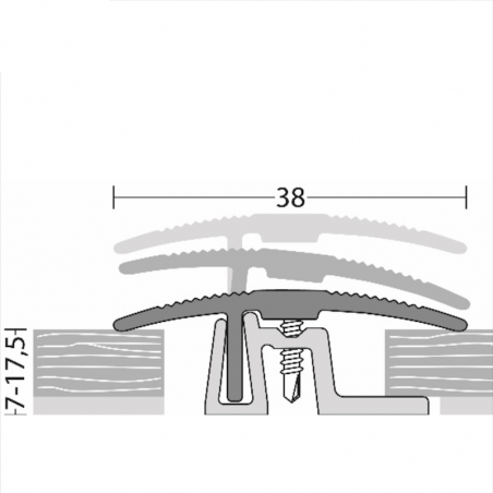 Profil de jonction base alu à visser Alu Argent 100cm