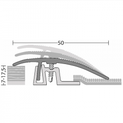 Profil d'adaptation base alu à visser Alu Argent 100cm